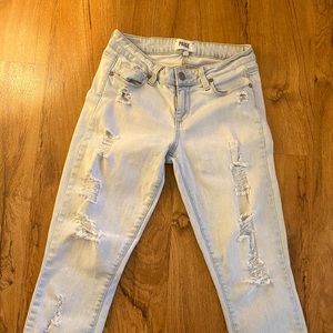 Paige Light Distressed Ankle Jeans size 26